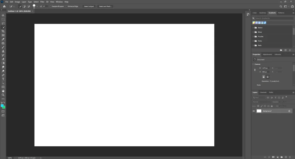open a new document