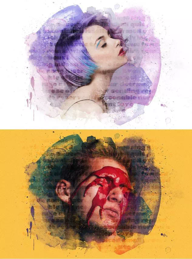 Artistic Mixed Media Photo Effect Mockup - Vector Design US, Inc.