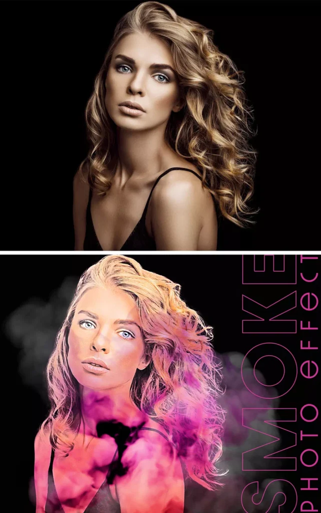 Color Smoke Portrait Photo Effect Mockup - Vector Design US, Inc.
