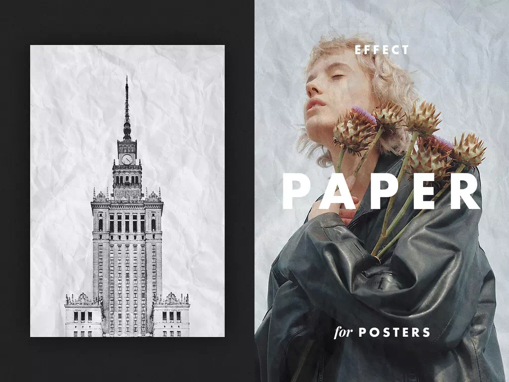 Crumpled Paper Poster Photo Effect Mockup - Vector Design US, Inc.