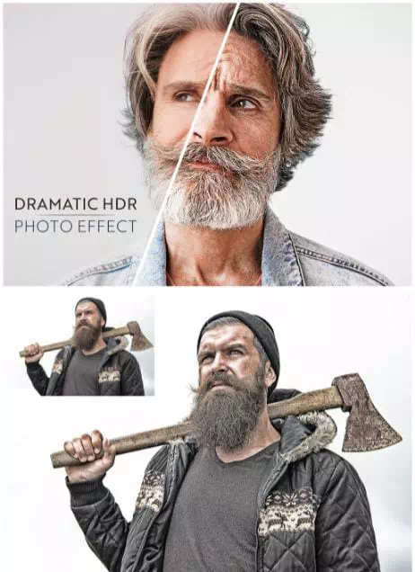 Dramatic HDR Portrait Photo Effect Mockup - Vector Design US, Inc.