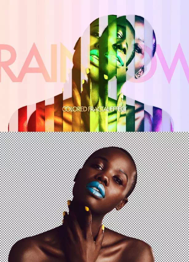 Rainbow Sliced Photo Effect - Vector Design US, Inc.