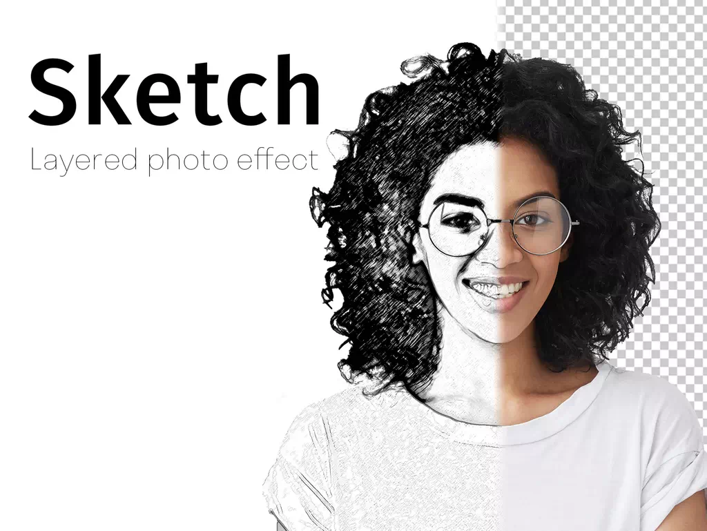 Sketch Layered Photo Effect - Vector Design US, Inc.