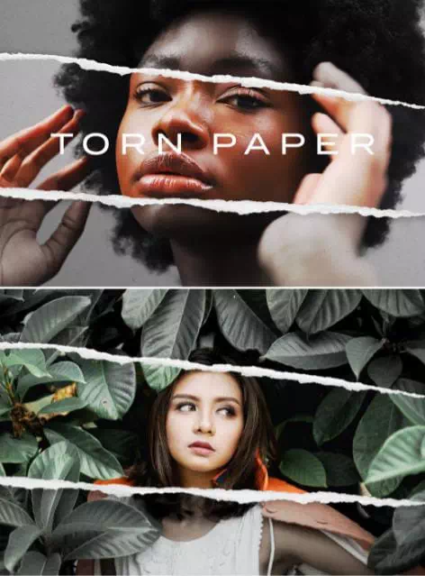 Torn Paper Cut Out Collage Photo Effect - Vector Design US, Inc.