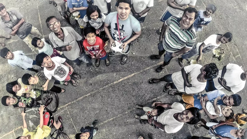 Include people in drone photography