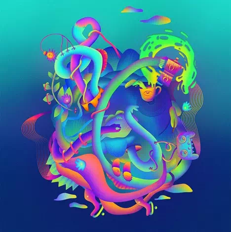 Neon colors with textures