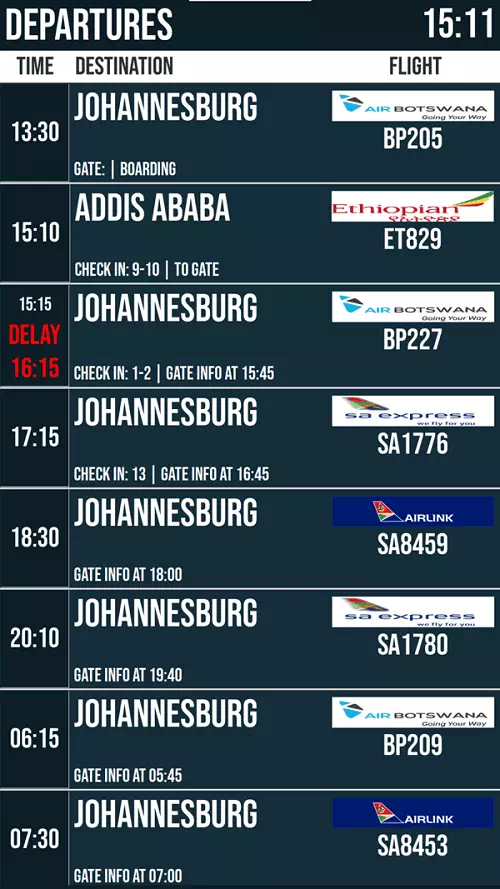 Flight schedule image Flight schedule image