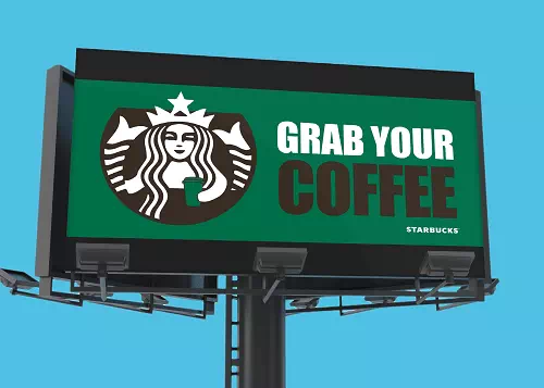 Starbucks billboard ad Starbucks billboard ad