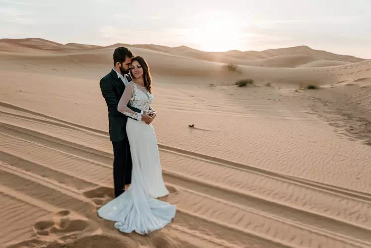 Desert Sand Dunes and Oasis