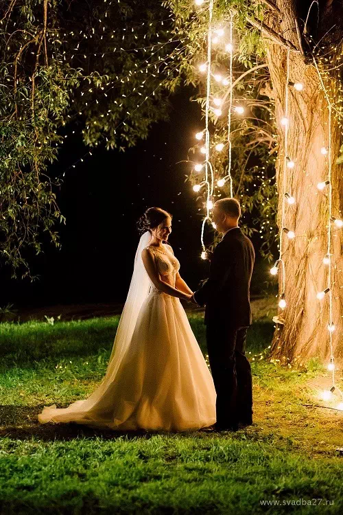 Enchanted Woodland with String Lights
