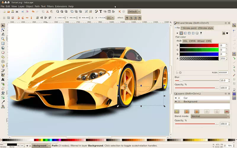 Inkscape Screenshot Opening eps file with Inkscape