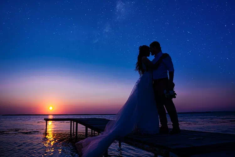 Romantic Beach with Sunset
