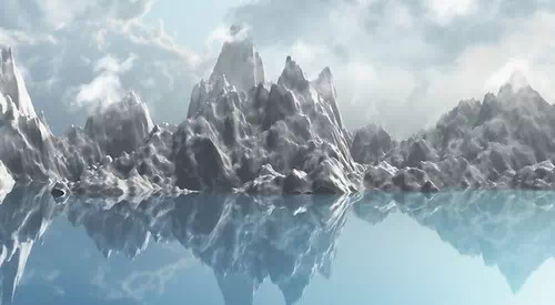 3d render of a mountain range of ice 3d render of a mountain range of ice