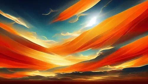 Fiery orange dramatic cloudy sunset sky Fiery orange dramatic cloudy sunset sky