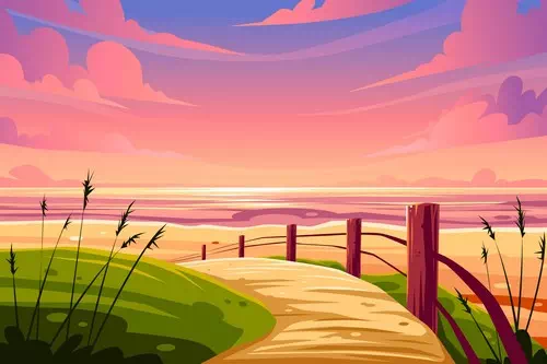 Free vector summer landscape background Free vector summer landscape background