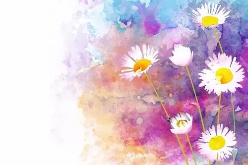 Free vector watercolor natural background with daisies Free vector watercolor natural background with daisies