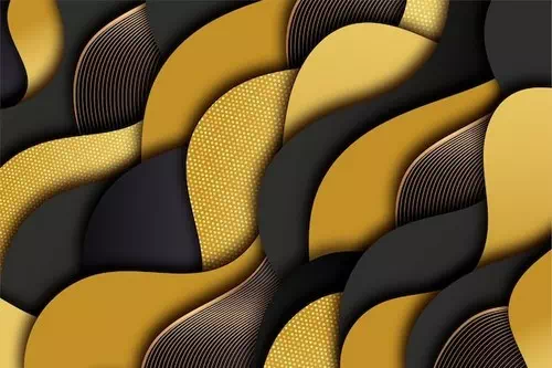 Realistic black background with golden textures Realistic black background with golden textures
