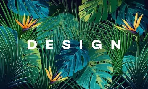 Vector bright tropical background with jungle plants Vector bright tropical background with jungle plants