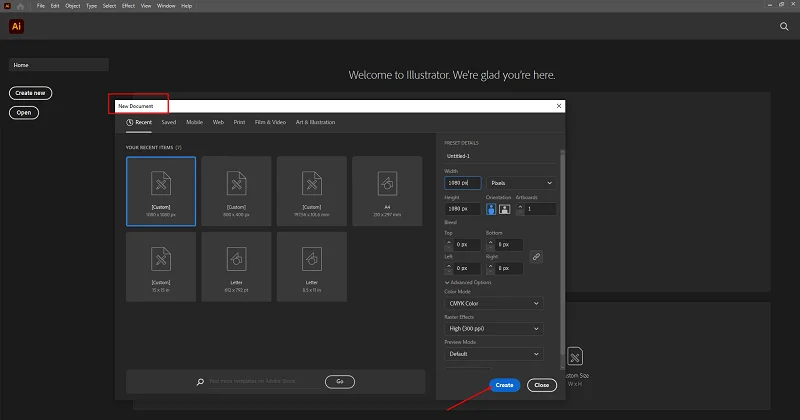 Create a New Document Create a New Document