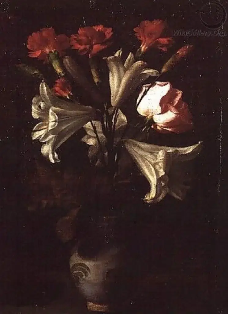 Flowers in a Blue Vase by Francisco de Zurbarán