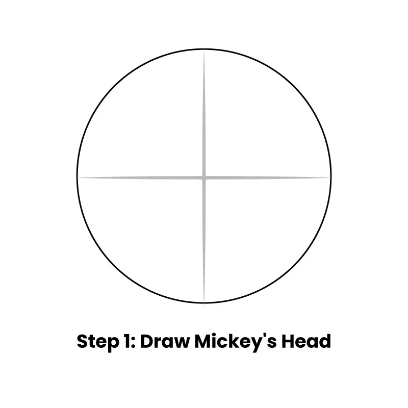 Step 1 Draw Mickey's Head Step 1 Draw Mickey's Head