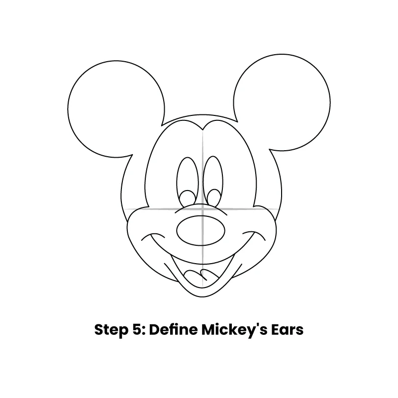 Step 5 Define Mickey's Ears Step 5 Define Mickey's Ears