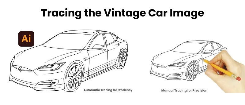 Tracing the Vintage Car Image Tracing the Vintage Car Image