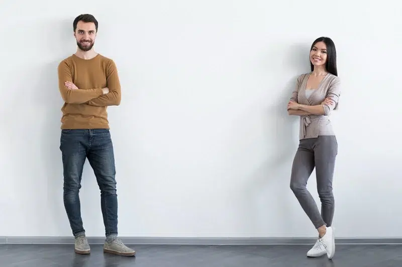 Standing With One Leg in Front of The Other