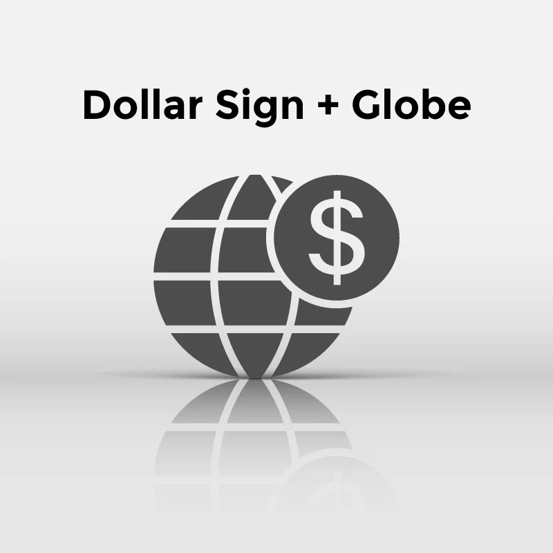 Dollar Sign Globe Dollar Sign Globe